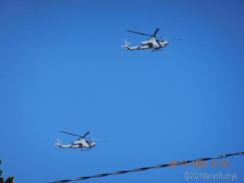 On Feb. 11, 2020 a pair of fully armed Viper battlefield helicopters patrolled hillsides & canyons of BigM area - often going as far as Glendora in the east, where they were often also sighted by my brother who lives there. Like other military craft, they seem to show up just after UFO events here.
