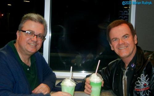 My brother Adrian "UFO Philosopher" Rudnyk & I at the McDiner, site of my 2017 McDiner UFO Event, enjoying the minty goodness of their famous icy Shamrock Shakes in 2020. His support & ufological expertise throughout all my experiences has been invaluable to me.

(c)2020MarianRudnyk