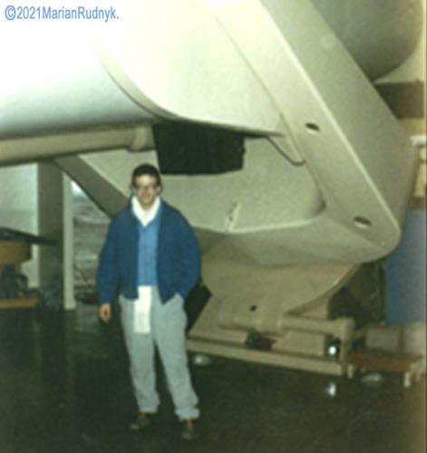 Here I am preparing to work at Palomar 48" Schmidt Telescope. The regular astronomer was a good friend who did galactic studies with this scope. He often let me "sneak" in deep field shots between his, thus allowing me to find even more distant objects. 

(c)1986MarianRudnyk